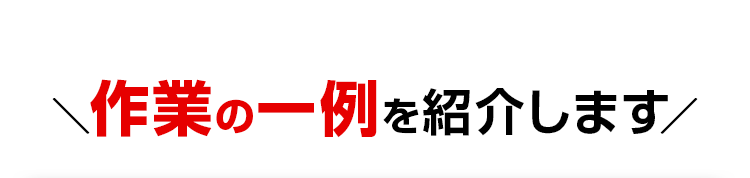作業の一例を紹介します
